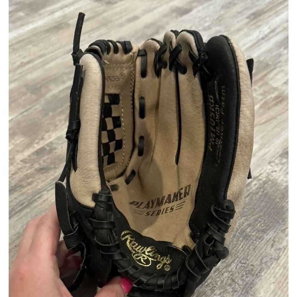 Rawlings PM105RB Playmaker Youth Baseball Glove RHT 10.5" Leather Black Tan